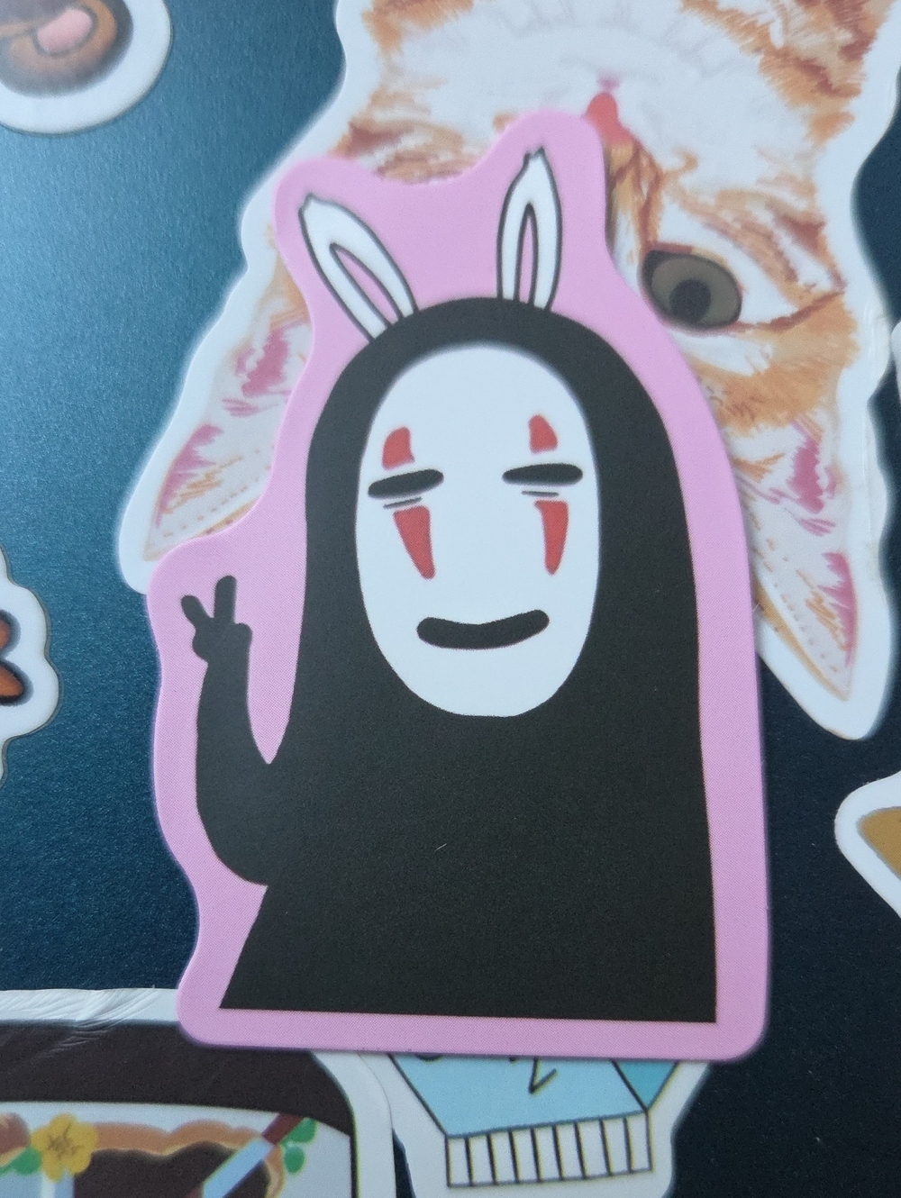 Cute Pink No-Face Bunny Party Sticker - Home Party Supplies